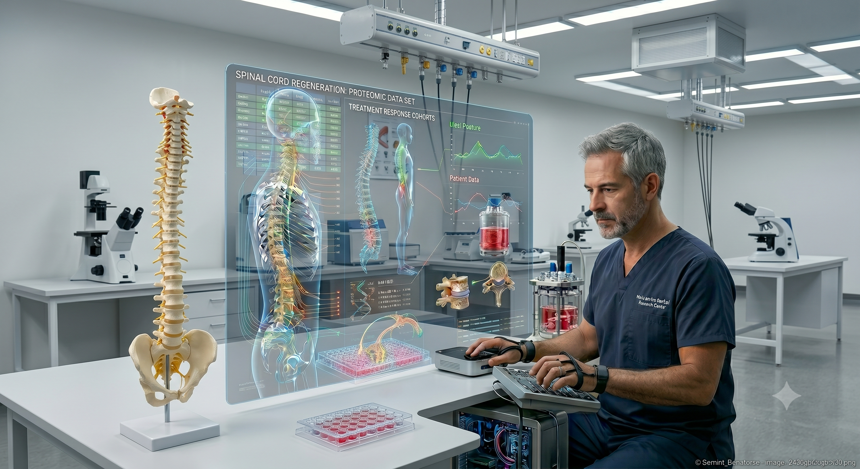 Researcher in spine lab